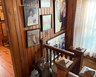 Upstairs Hallway
Milk jugs
Record albums framed 