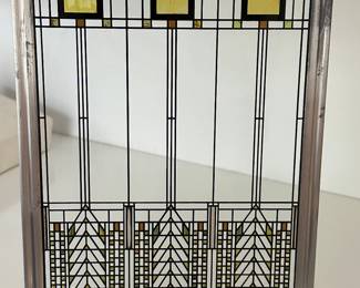 SMALL FRANK LLOYD WRIGHT STAIN GLASS PIECE