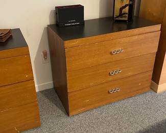 PAIR OF SMALL MATCHING DRESSERS . (NEEDING A LITTLE TLC).
