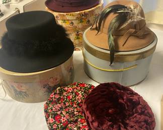 Wool hats and hat boxes