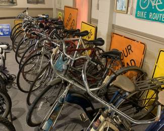 Lots of vintage bike with new tires, in usable condition