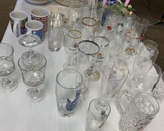 Dish sets, glassware, jewelry