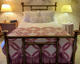 Double/fill sized antique brass bed.