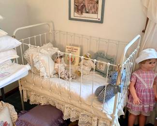 Antique iron baby crib.