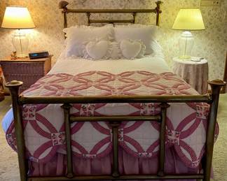 Double/full size antique brass bed.