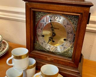 Tirschenreuth Bavaria Gold Encrusted Demitasse Porcelain Espresso Cups & Saucers