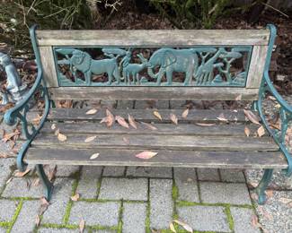 Children's Animal Kingdom Outdoor Bench
