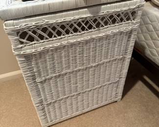 White Wicker Laundry Hamper