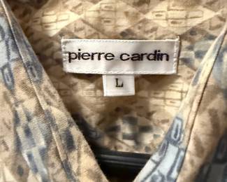 Pierra Cardin Tan & Grey Button Up – Size Large