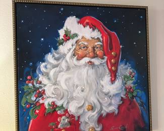 Framed Print "Berry Santa with Mouse" by Susan Comish
