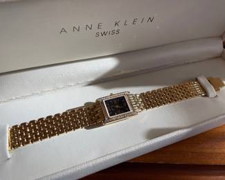Anne Klein Swiss Gold Tone Band Wrist Watch