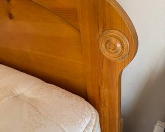 Knotty Pine Queen Headboard, Bassett Dream Maker Exclamation Ultra Plush Queen Mattress