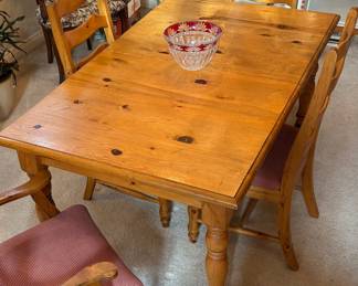 Knotty Pine Traditional Farmhouse Style Dining Set – Made in Mexico