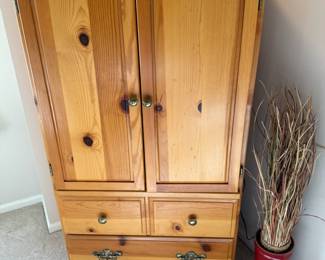 Knotty Pine Traditional Farmhouse Style Armoire