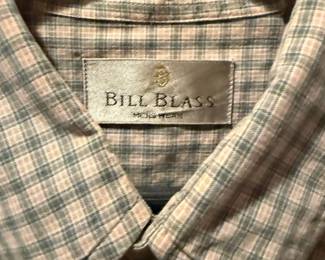 Bill Blass Green & Tan Plaid Button Up Shirt