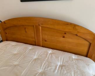 Knotty Pine Queen Headboard, Bassett Dream Maker Exclamation Ultra Plush Queen Mattress