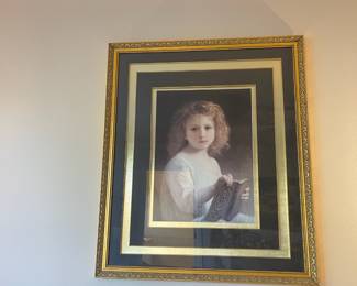 Framed & Matted Print "The Story Book" William Adolphe Bouguereau