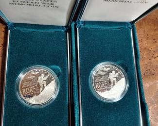 2 Korean war proof dollars us mint silver