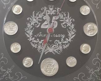 Silver coin clock