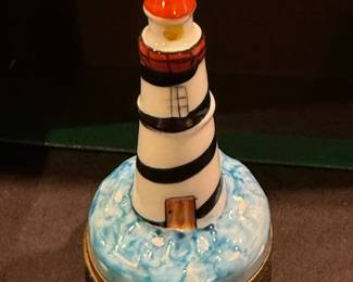 Rochard Hand-Painted Limoges Lighthouse Trinket Box - Asking $149 
