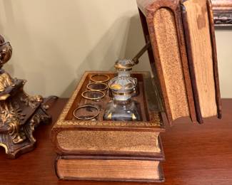 Vintage French Book-Form Decanter Set - Asking $199