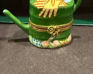 Artoria Limoges Hand-Painted Watering Can Trinket Box - Asking $99 