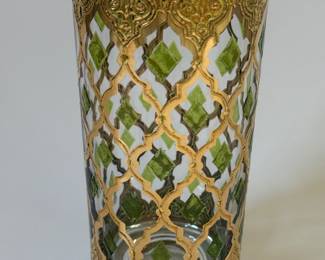 Vintage Moroccan Style Gold and Green Glass Tumblers - $140 for the set.