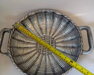 Vintage Metal Basket Weave Serving Dish - $49 