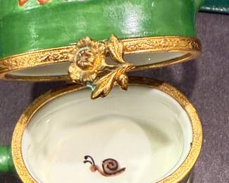 Artoria Limoges Hand-Painted Watering Can Trinket Box - Asking $99 