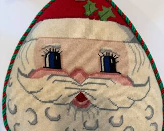 Vintage Needlepoint Santa Claus Pillow - Asking $29 