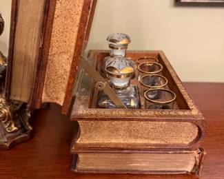 Vintage French Book-Form Decanter Set - Asking $199