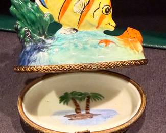 Limoges France Hand-Painted Fish Trinket Box - $99 