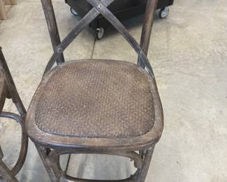 Cross-Back Wooden Bar Stools - $99 each - Only selling as a pair.