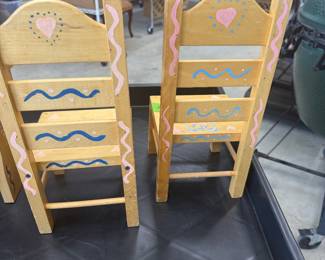 Hand-Painted Children's Table and Chair Set - $25