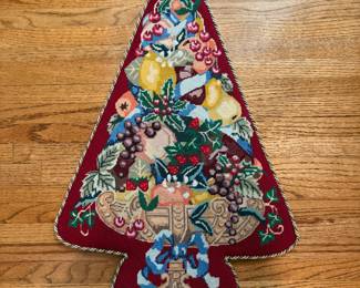 Handmade Needlepoint Christmas Tree Wall Hanging - Asking $49 
