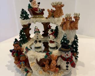 Holiday Christmas Decoration with Santa and Reindeer - Asking $20 