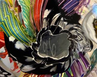 Contemporary Art Glass Paperweight with Multicolored Swirls - Asking $99 