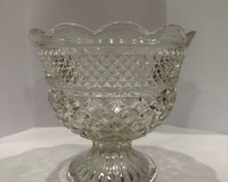 Vintage Cut Glass Pedestal Bowl - Asking $39 