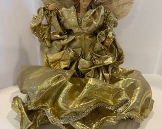 Golden Angel Figurine with Fabric Dress - Asking $39 