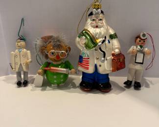 Set of Doctor-Themed Christmas Ornaments - $29 for the set. 