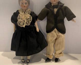 Vintage Porcelain Doll Couple in Period Costume - Asking $50 