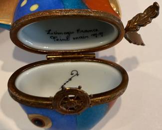 Limoges France Peint Main Fish Trinket Box - Asking $99 