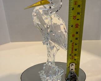 Crystal Heron Figurine on Mirror Base - Asking $149 