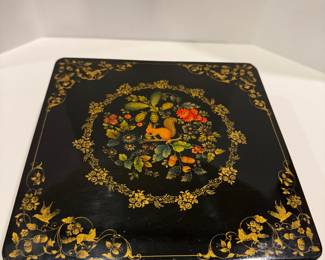 Decorative Lacquer Box with Floral Motif - Asking $75 