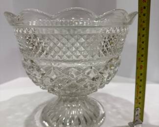 Vintage Cut Glass Pedestal Bowl - Asking $39 