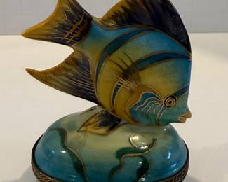 RC Limoges France Hand-Painted Fish Trinket Box - Asking $99 