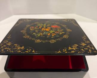 Decorative Lacquer Box with Floral Motif - Asking $75 