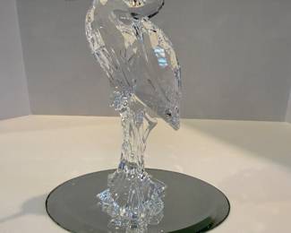 Crystal Heron Figurine on Mirror Base - Asking $149 