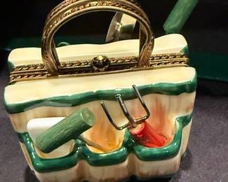 Rochard Limoges Porcelain Garden Tool Box Trinket Box - Asking $149 