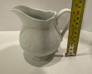 Vintage Porcelain Pitcher with Floral Relief - Asking $29 
